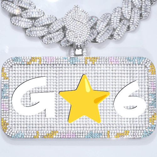 CUSTOM LETTER NECKLACE 3D COLORFUL SQUARE
