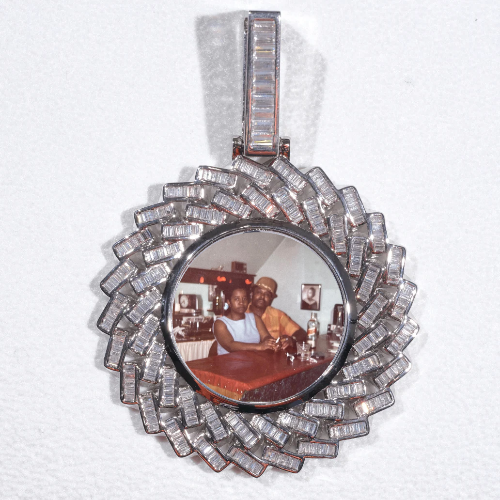 Large 3D Baguette Custom Picture Pendant