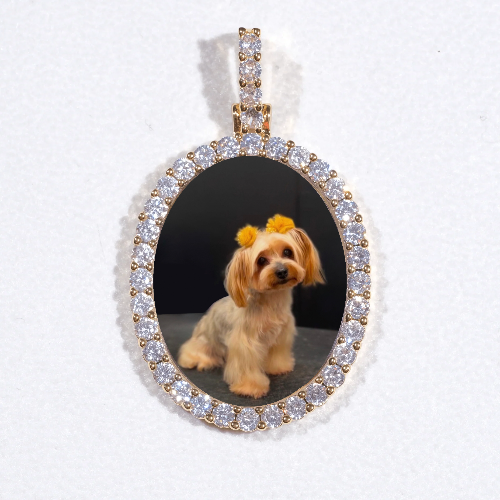 3D Oval Custom Picture Pendant