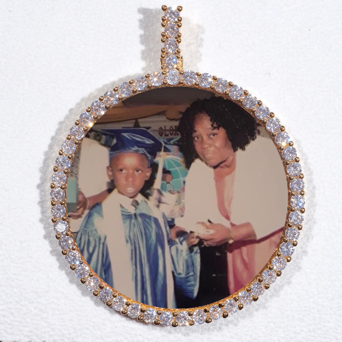 LARGE 3D CIRCLE CUSTOM PICTURE PENDANT