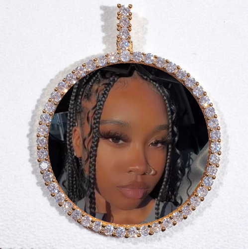 LARGE 3D CIRCLE CUSTOM PICTURE PENDANT