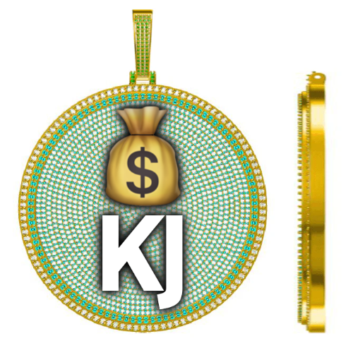 CUSTOM LETTER NECKLACE 3D BIG DISC
