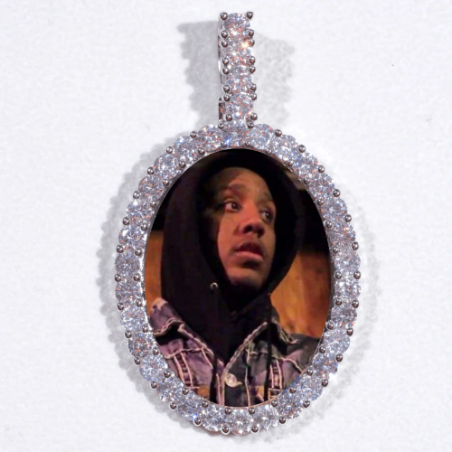 Large 3D Oval Custom Picture Pendant