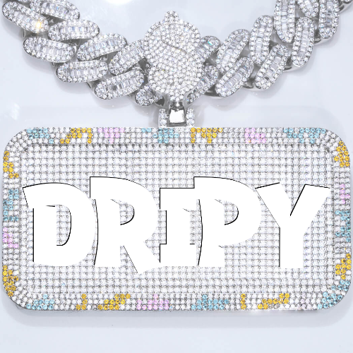 CUSTOM LETTER NECKLACE 3D COLORFUL SQUARE