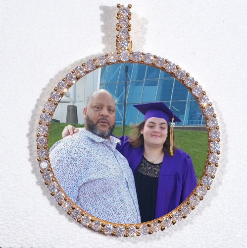 LARGE 3D CIRCLE CUSTOM PICTURE PENDANT