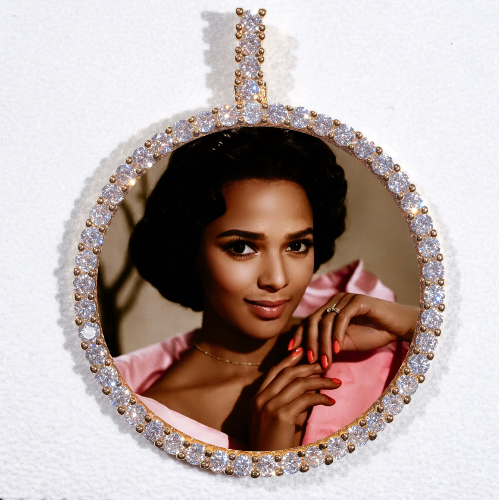 LARGE 3D CIRCLE CUSTOM PICTURE PENDANT