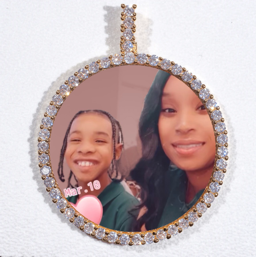 LARGE 3D CIRCLE CUSTOM PICTURE PENDANT