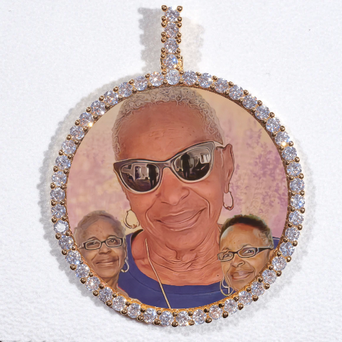 LARGE 3D CIRCLE CUSTOM PICTURE PENDANT
