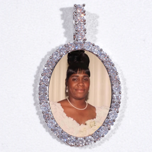 Large 3D Oval Custom Picture Pendant