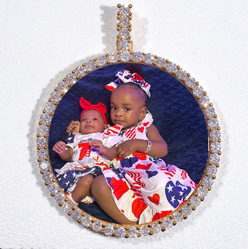 LARGE 3D CIRCLE CUSTOM PICTURE PENDANT
