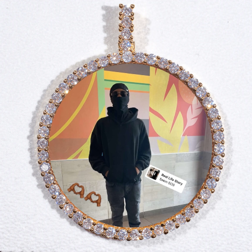 LARGE 3D CIRCLE CUSTOM PICTURE PENDANT