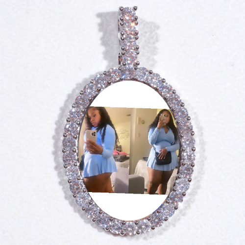 Large 3D Oval Custom Picture Pendant