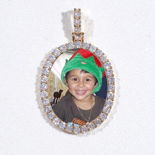 3D Oval Custom Picture Pendant