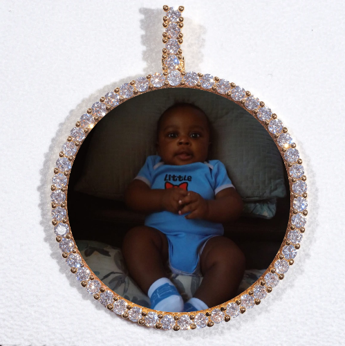 LARGE 3D CIRCLE CUSTOM PICTURE PENDANT