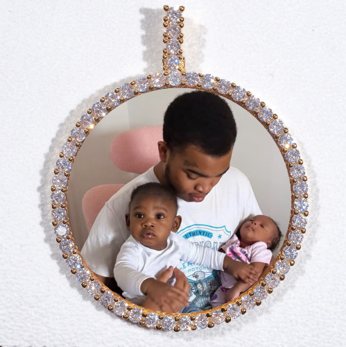 LARGE 3D CIRCLE CUSTOM PICTURE PENDANT