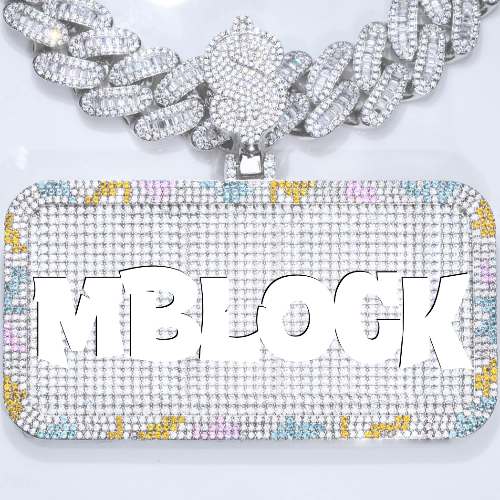 CUSTOM LETTER NECKLACE 3D COLORFUL SQUARE