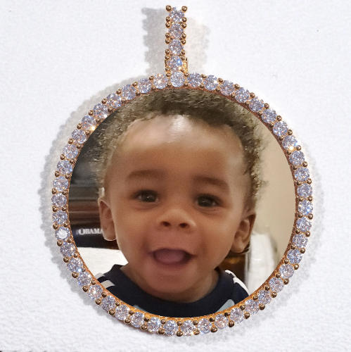 LARGE 3D CIRCLE CUSTOM PICTURE PENDANT