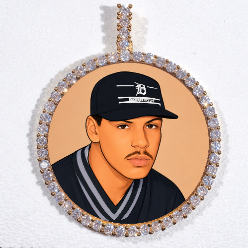 LARGE 3D CIRCLE CUSTOM PICTURE PENDANT