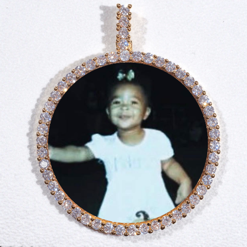 LARGE 3D CIRCLE CUSTOM PICTURE PENDANT