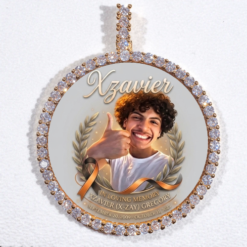 LARGE 3D CIRCLE CUSTOM PICTURE PENDANT