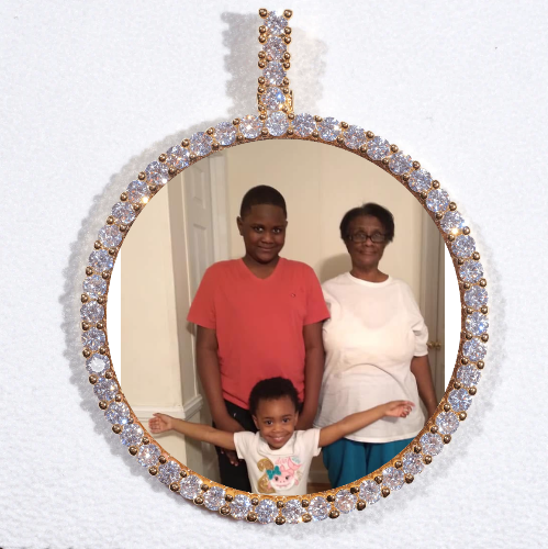 LARGE 3D CIRCLE CUSTOM PICTURE PENDANT