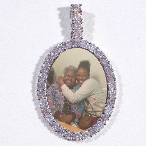 Large 3D Oval Custom Picture Pendant