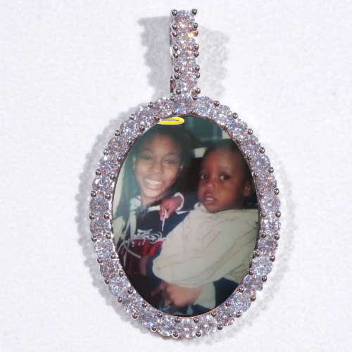 Large 3D Oval Custom Picture Pendant