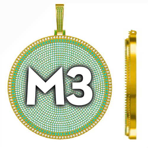 CUSTOM LETTER NECKLACE 3D BIG DISC