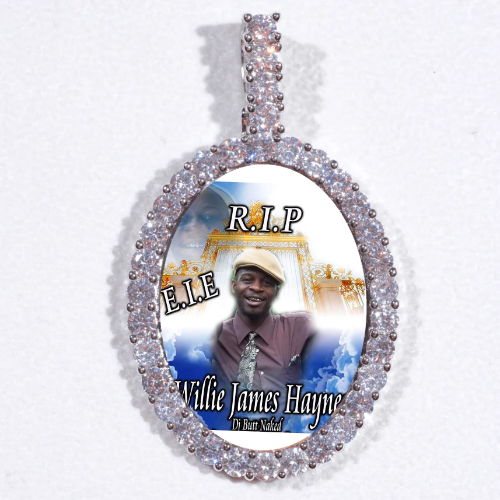 Large 3D Oval Custom Picture Pendant