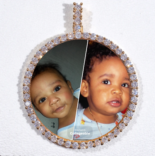 LARGE 3D CIRCLE CUSTOM PICTURE PENDANT