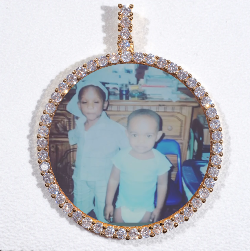 LARGE 3D CIRCLE CUSTOM PICTURE PENDANT