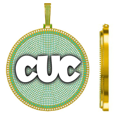 CUSTOM LETTER NECKLACE 3D BIG DISC