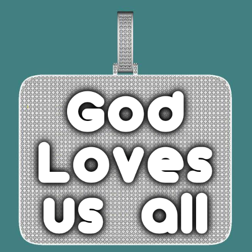 CUSTOM LETTER NECKLACE 3D BIG SQUARE