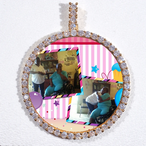 LARGE 3D CIRCLE CUSTOM PICTURE PENDANT