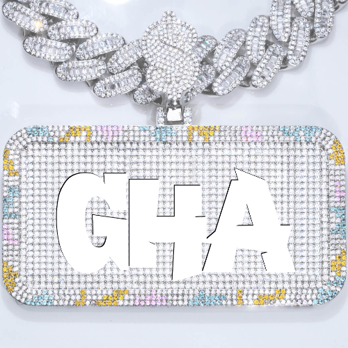 CUSTOM LETTER NECKLACE 3D COLORFUL SQUARE