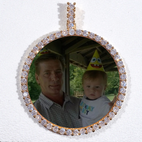 LARGE 3D CIRCLE CUSTOM PICTURE PENDANT