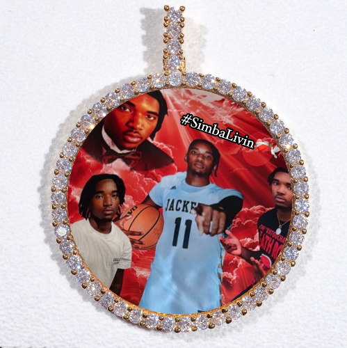 LARGE 3D CIRCLE CUSTOM PICTURE PENDANT