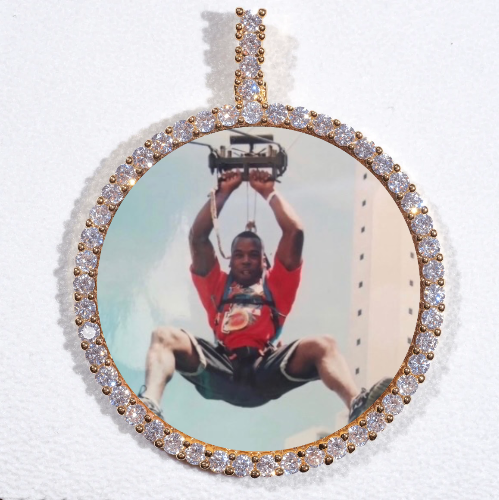 LARGE 3D CIRCLE CUSTOM PICTURE PENDANT