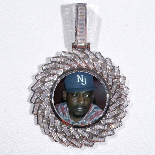 Large 3D Baguette Custom Picture Pendant