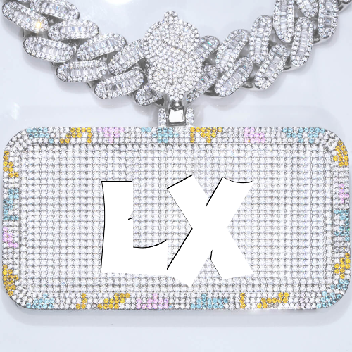 CUSTOM LETTER NECKLACE 3D COLORFUL SQUARE