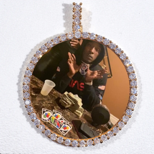 LARGE 3D CIRCLE CUSTOM PICTURE PENDANT