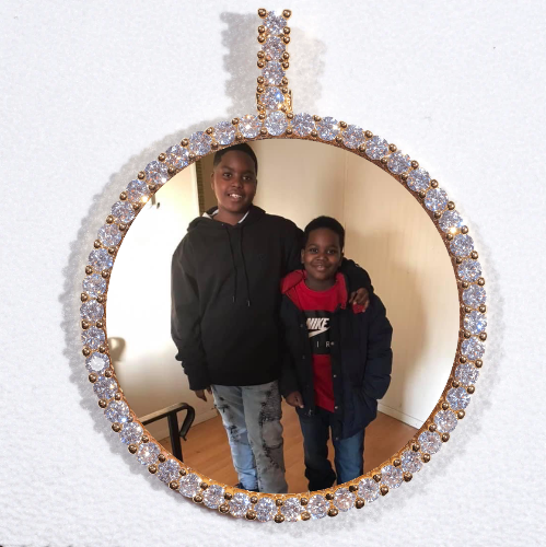LARGE 3D CIRCLE CUSTOM PICTURE PENDANT