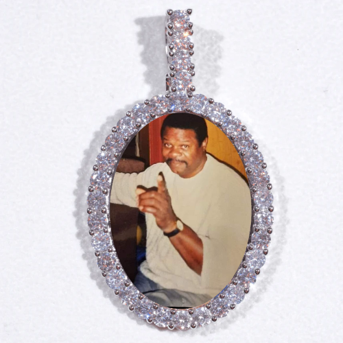 Large 3D Oval Custom Picture Pendant