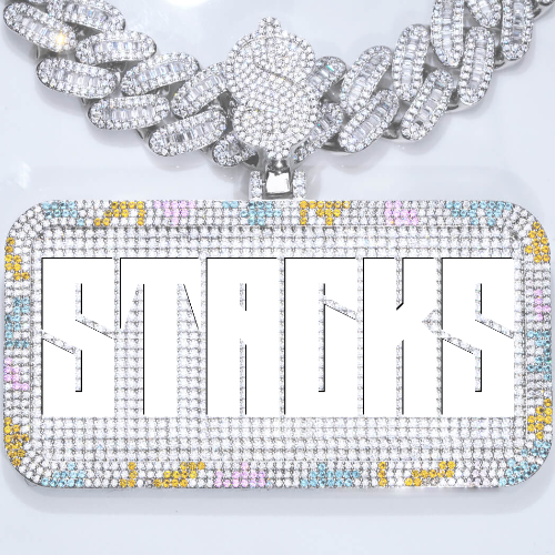 CUSTOM LETTER NECKLACE 3D COLORFUL SQUARE