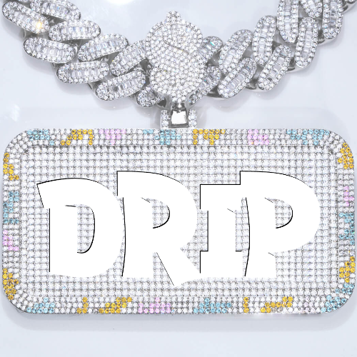 CUSTOM LETTER NECKLACE 3D COLORFUL SQUARE