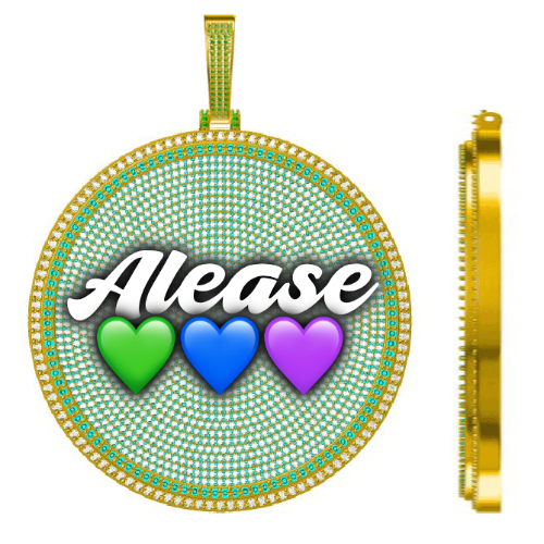 CUSTOM LETTER NECKLACE 3D BIG DISC