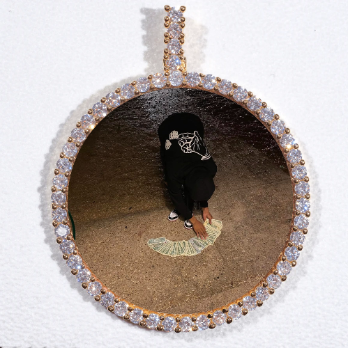 LARGE 3D CIRCLE CUSTOM PICTURE PENDANT