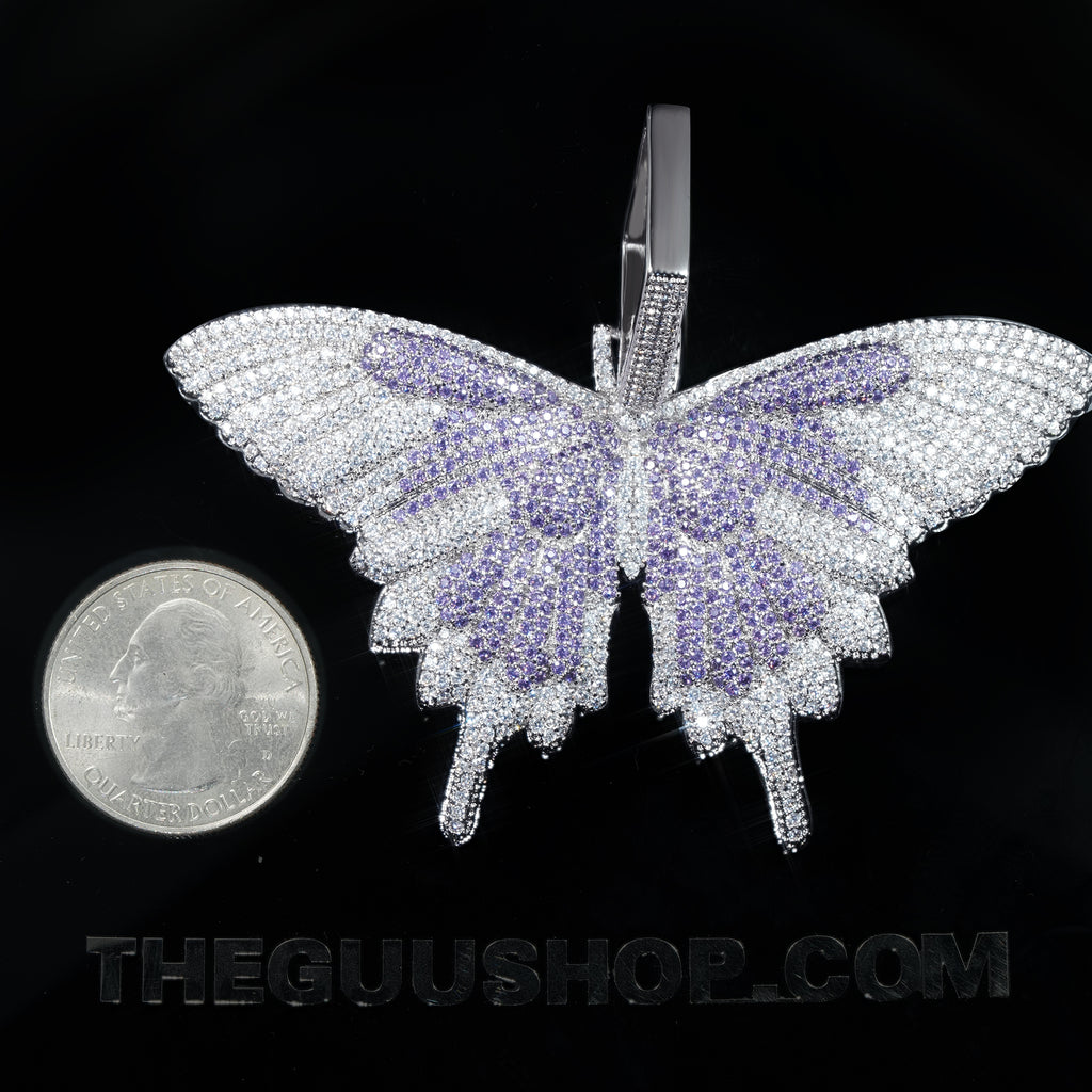 18K Gold-Plated Micro-inlay AAA CZ Butterfly Pendant Necklace
