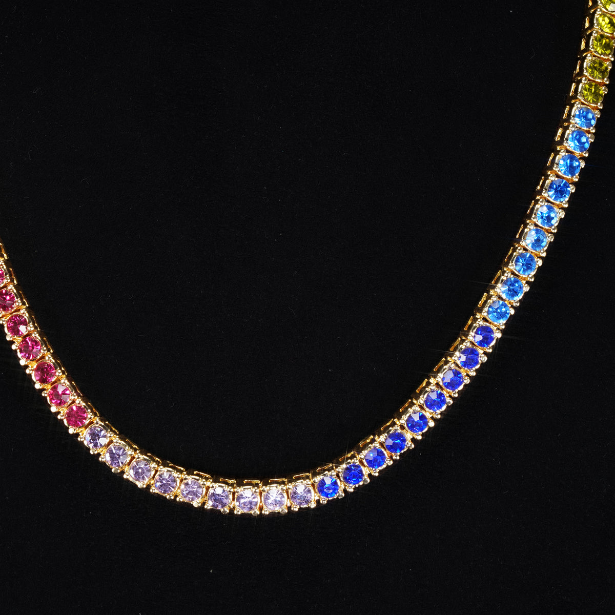 Donkey Rope Gold Donkey Rope Chain | Gold Dookie Rope | 4mm Colorful Iced Dookie Rope ...