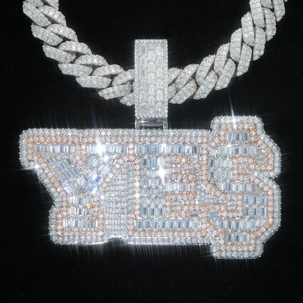 YES BAGUETTE ICED NECKLACE